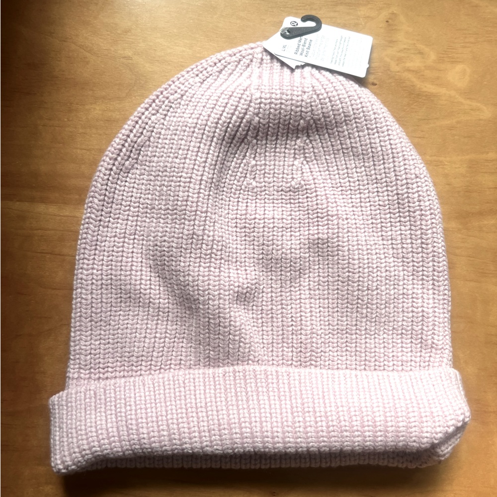 Lululemon Ribbed Merino Wool-Blend Knit Beanie - lilac L/XL NWT